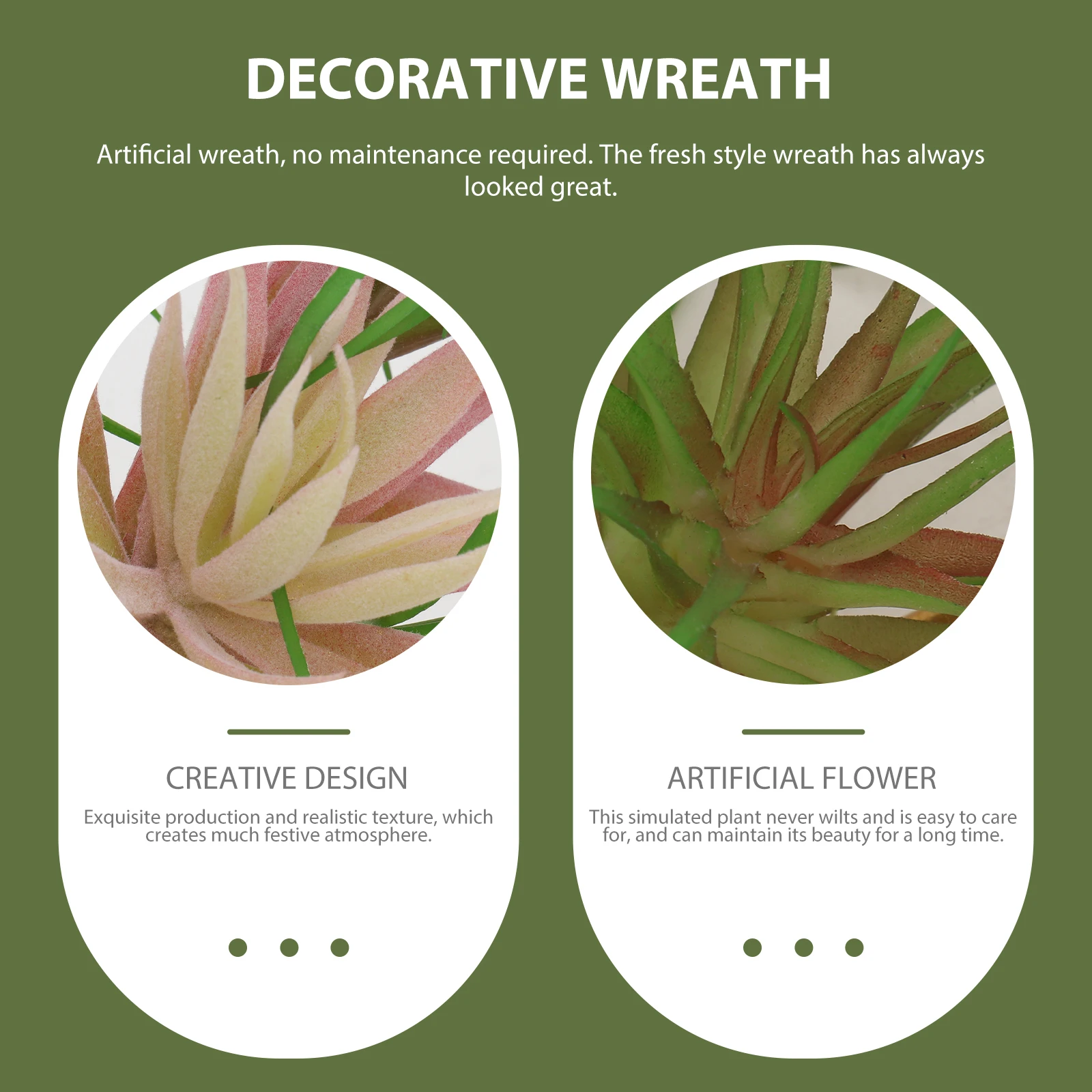 

1pc Artificial Succulent Flower Garland Lifelike Plant Wreath Decor Wedding Home Door Hanging Scene Garland Ornament Simulation