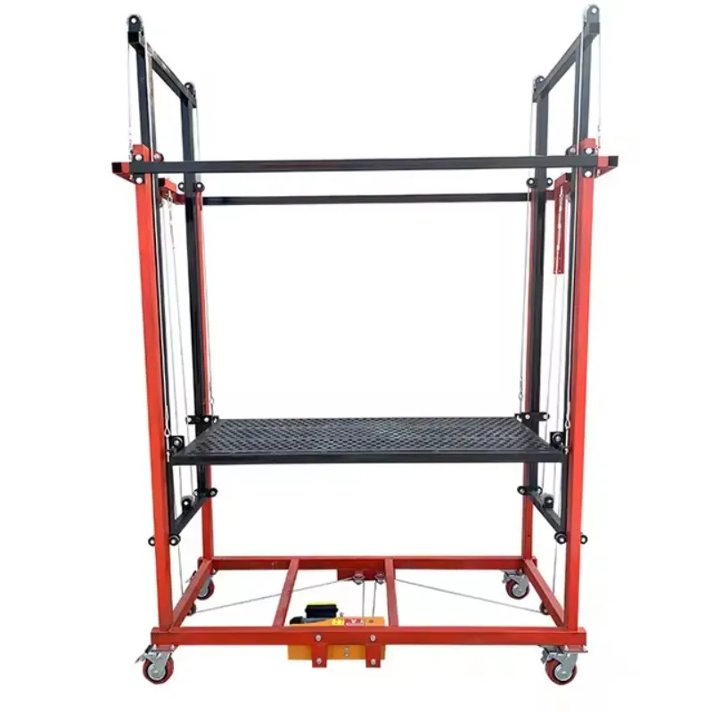 Ascenseur d'échafaudage Mobile électrique, capacité de 500KG, hauteur 6M 12M, avec plate-forme pliante télécommandée pour les travaux de Construction