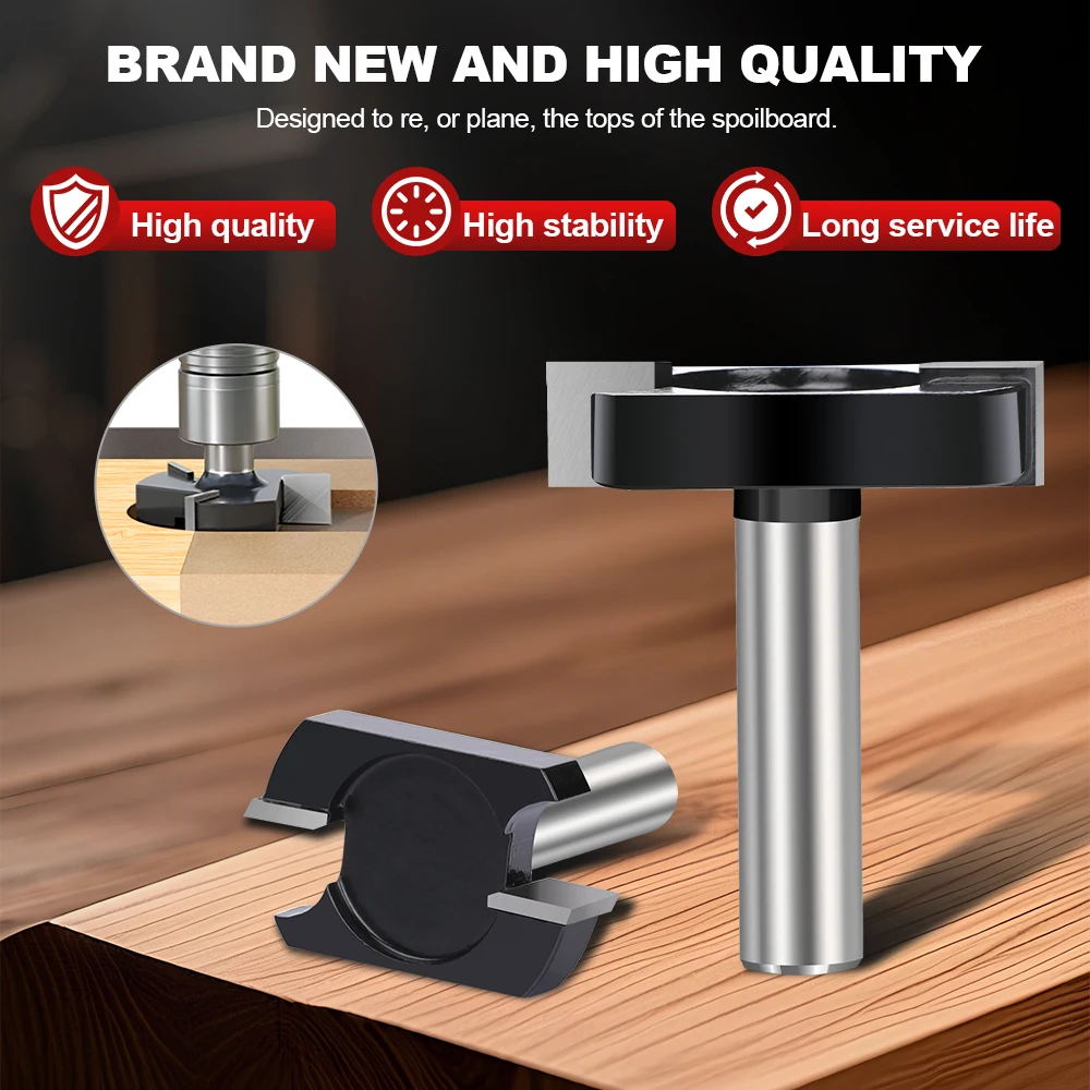 CNC Spoilboard Surfacing Router Bits 1/4 inch 1/2 inch Shank Slab Flattening Router Bit Planing Bit Wood Planing Bit