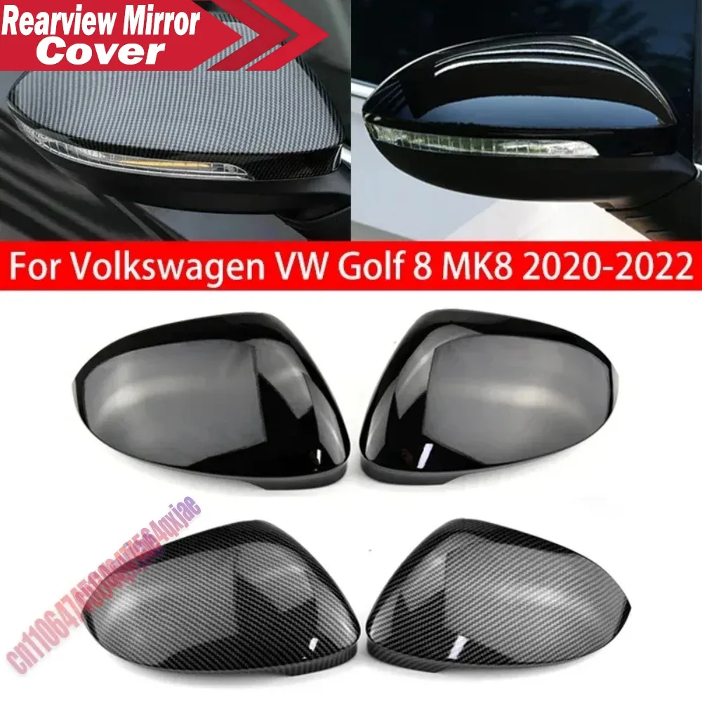 For Volkswagen For VW Golf 8 MK8 2020-2022 ABS Car Rearview Side Mirror Cover Wing Cap Exterior Door Housing Trim Replacement