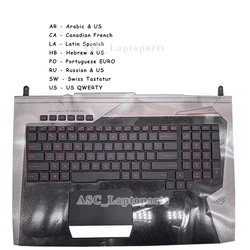 새로운 AR CA 체코어 LA 스페인어 히브리어 RU 스위스 미국 키보드 Asus ROG G752V G752VL G752VM G752VS G752VT G752VY 백라이트 및 손목 받침대