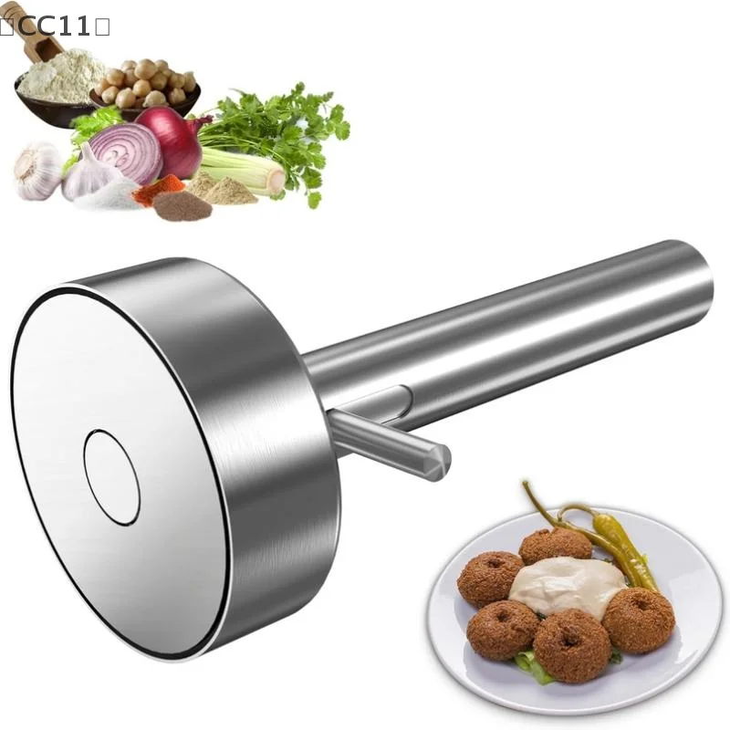 maveraCC11 Cucchiaio de Falafel con agujero Cuchara profesional de acero inoxidable Grado alimenticio Antiadherente Falafel Herramienta de fabricación Fabricante de albóndigas