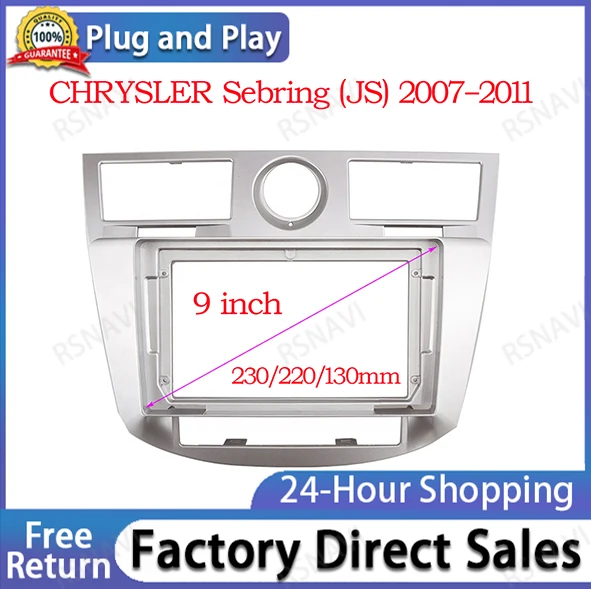 9 Inch 2 Din Car Facia Cable For Chrysler Sebring 2007-2011 Panel Cd Dvd Player Audio Frame Dashboard Mount Kit