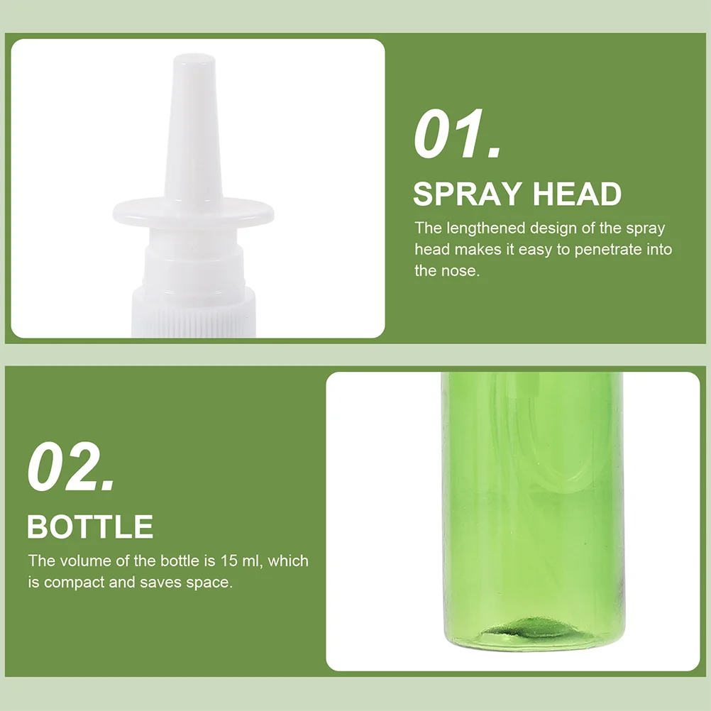 

15Pcs Nasal Spray Bottles Multipurpose Refillable Sub Bottles Leakproof for Essential Oils Medical Liquid Nasal Spray Bottle
