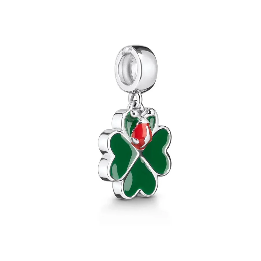 New 925 Sterling Silver Four-leaf Clover Lucky Grass Pendant Bead Diy Fit Original Pendant Charm Bracelet Women Fashion Jewelry