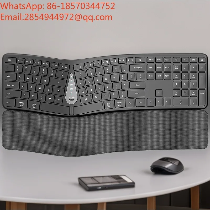Factory Direct Sales, Bluetooth Dual-mode Ergonomic Keyboard and Mouse Set, with Wrist Rest,