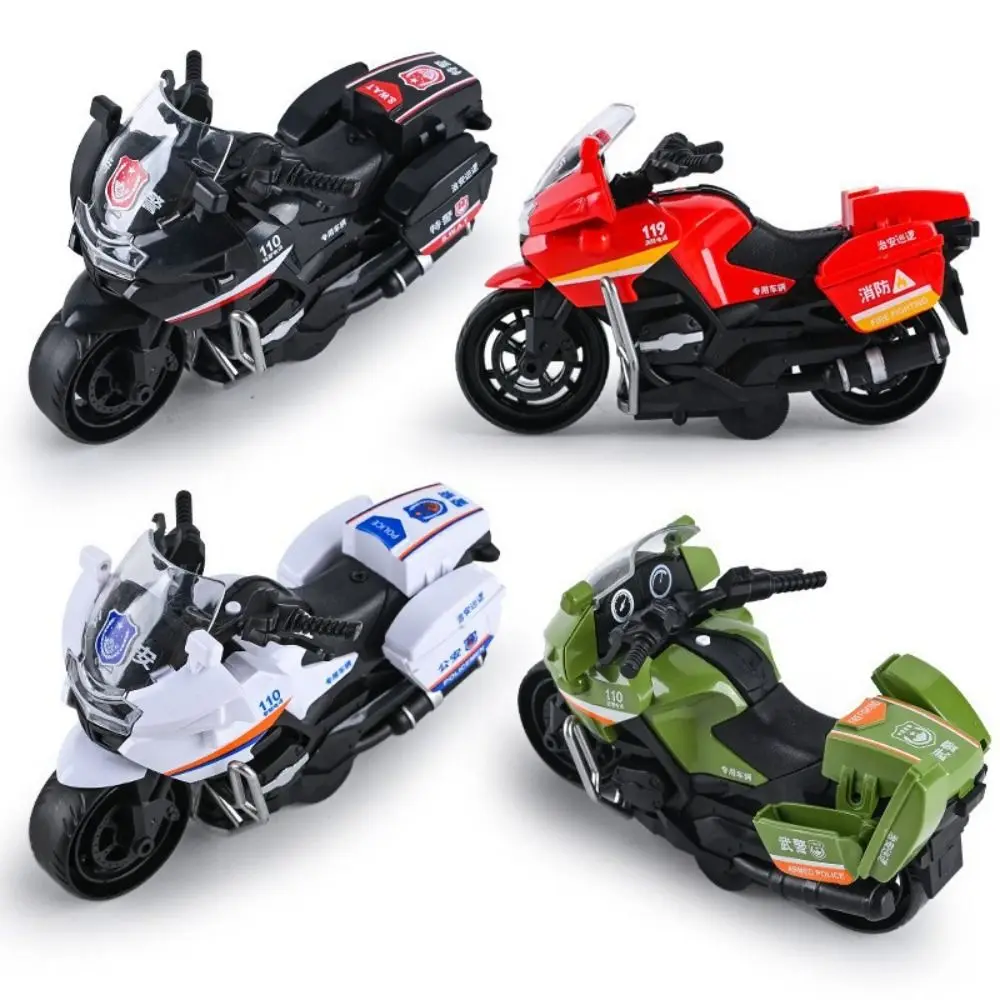 Plastic Inertial Motorcycle Toy Drop-resistant Flexible Motorcycle Model White Black Red Green Vehicle Toys Children Boy Gift