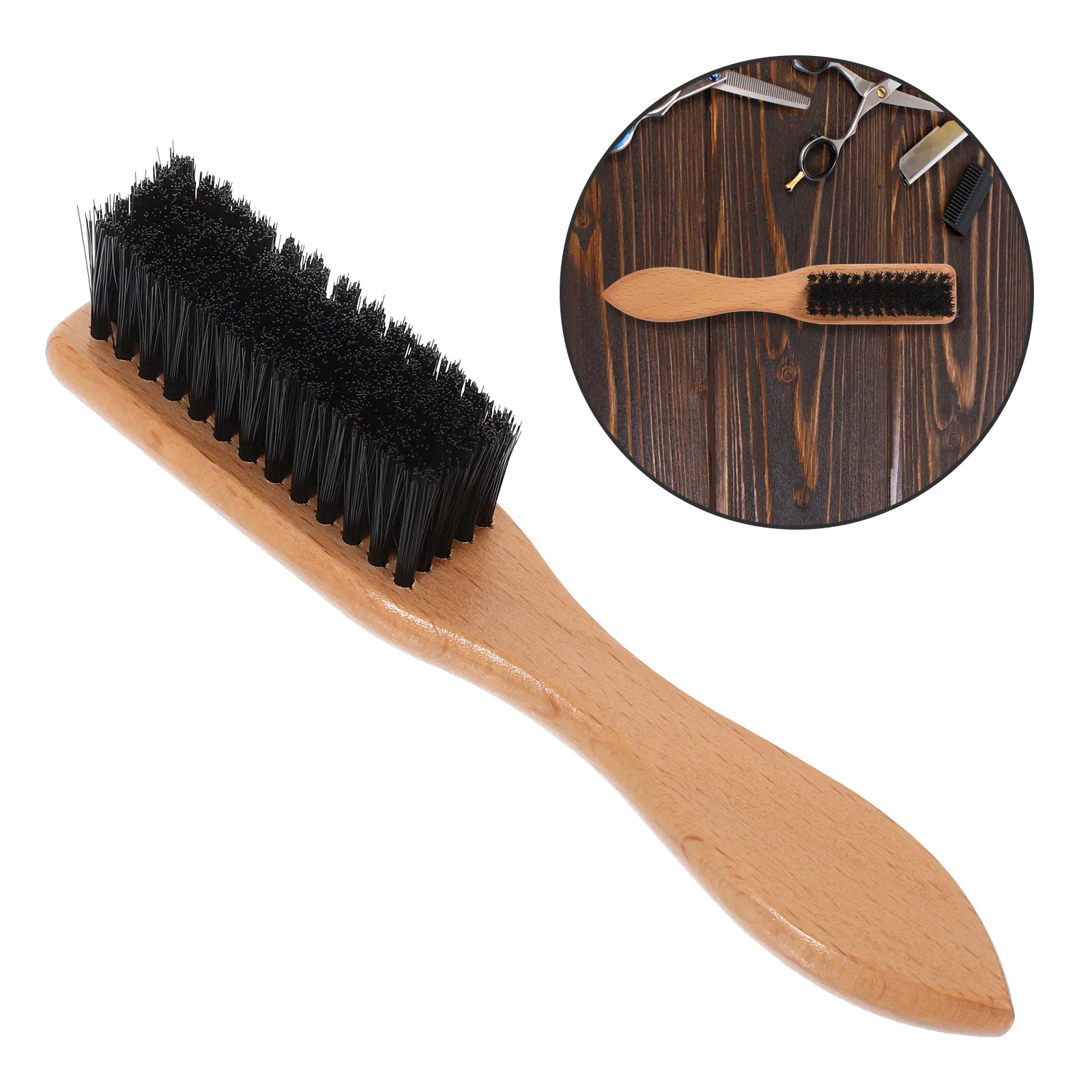 Premium Natural Bristle Beard Brush with Ergonomic Wooden Handle for Men Beard Styling Grooming Detangling Travel Portable