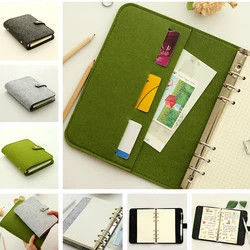A5 A6 Felt Shell Fabric Notebook Paper Planner Inner Page Ring Binder Stationery Gift Traveler Journal Loose Leaf Notebook New