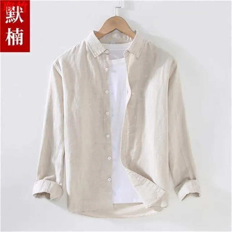 

Men's Casual Linen Shirt Jacket Thin Long Sleeve Cotton Linen Outerwear Spring Fashion Urban Style Daily Wear Youth Fashion