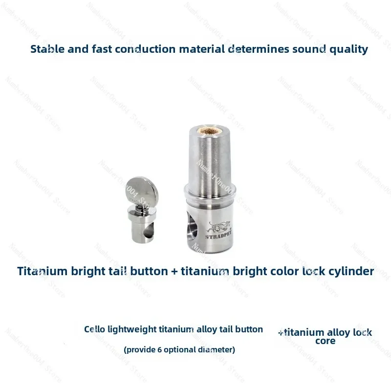 Suitable for Titanium Alloy Cello Tail Button with Titanium Alloy Lock Cylinder 4/4 Tail Post, Accessories