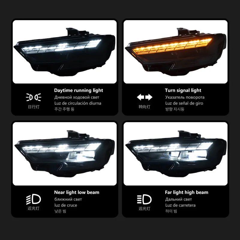 Suitable for 2017-2020 Audi A3 Headlight Assembly A3 Modified 8Y Running Lights Flowing Turn Signal Matrix Daytime Runni view 3