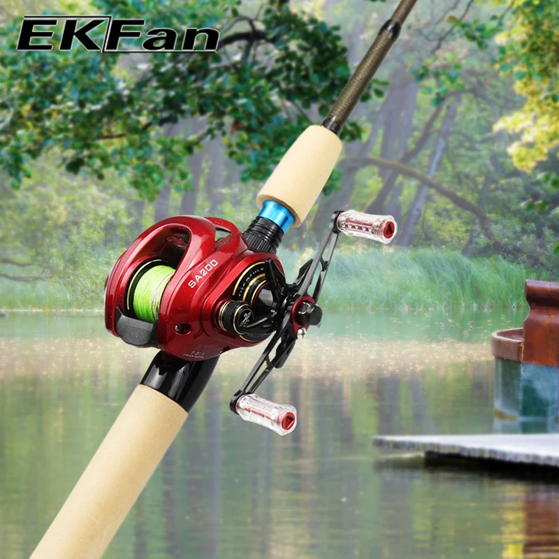 EKFan 80/90/105mm Baitcasting-Angelrolle 7*4/8*5 Universalgelenk mit Acrylknopf Ultraleichter 10g Köderrollengriff – Detail 1