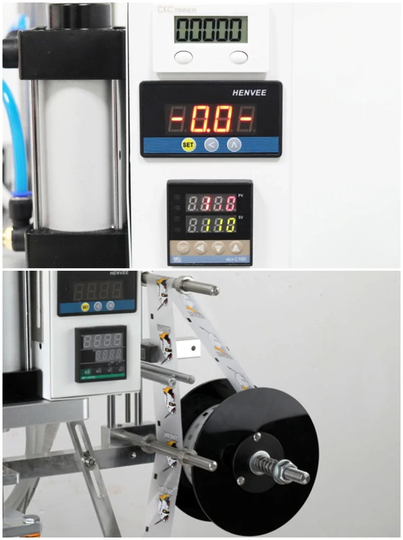 New Heat Transfer Machine Pneumatic Hot Stamping PVC Leather Embossers Embossing Printer Logo Pattern for Masks Hat Socks