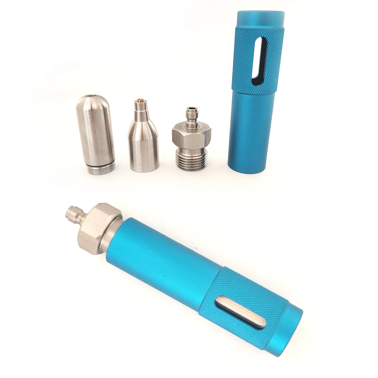 CNC 비나사형 12g CO2 카트리지 리필 도구 야외용 소다 타이어 팽창 구명조끼용 304 스테인레스 스틸 15MPa 어댑터