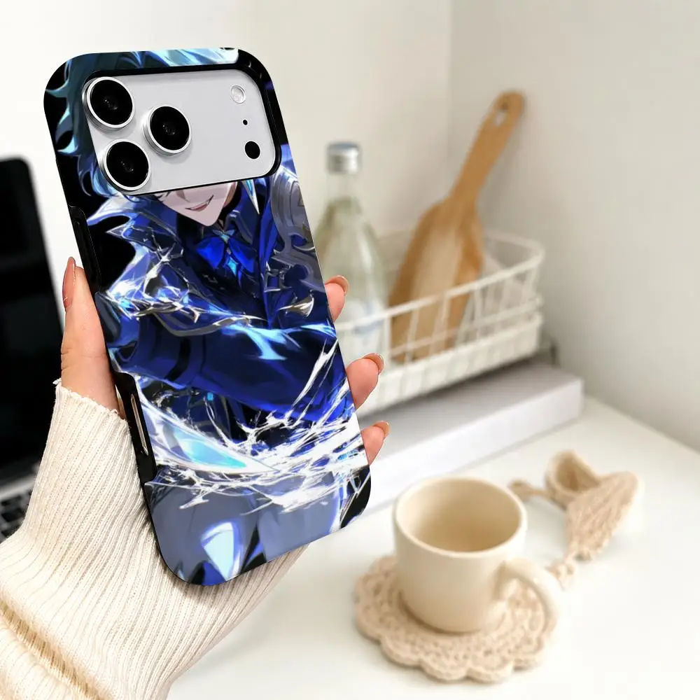 Funda para teléfono con diseño de personajes de anime y videojuegos, Genshin Impact, con un atractivo diseño de personaje masculino, funda protectora para smartphone, material de película, 2 unidades.