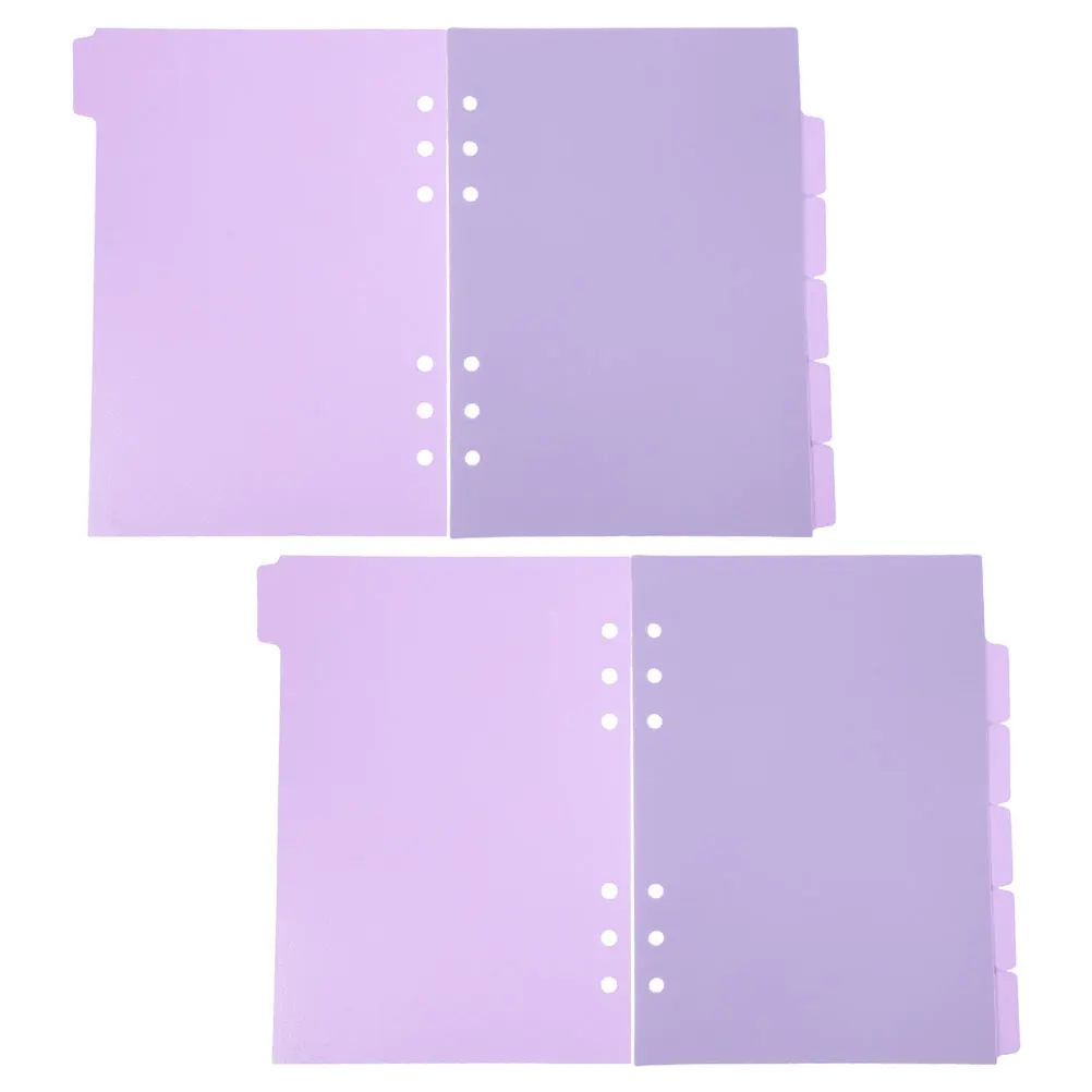 12 Pcs Notebook Index Dividers Purple Pagination Management Tool Binder Tabs Loose Leaf Plastic Notepad Detachable Classified