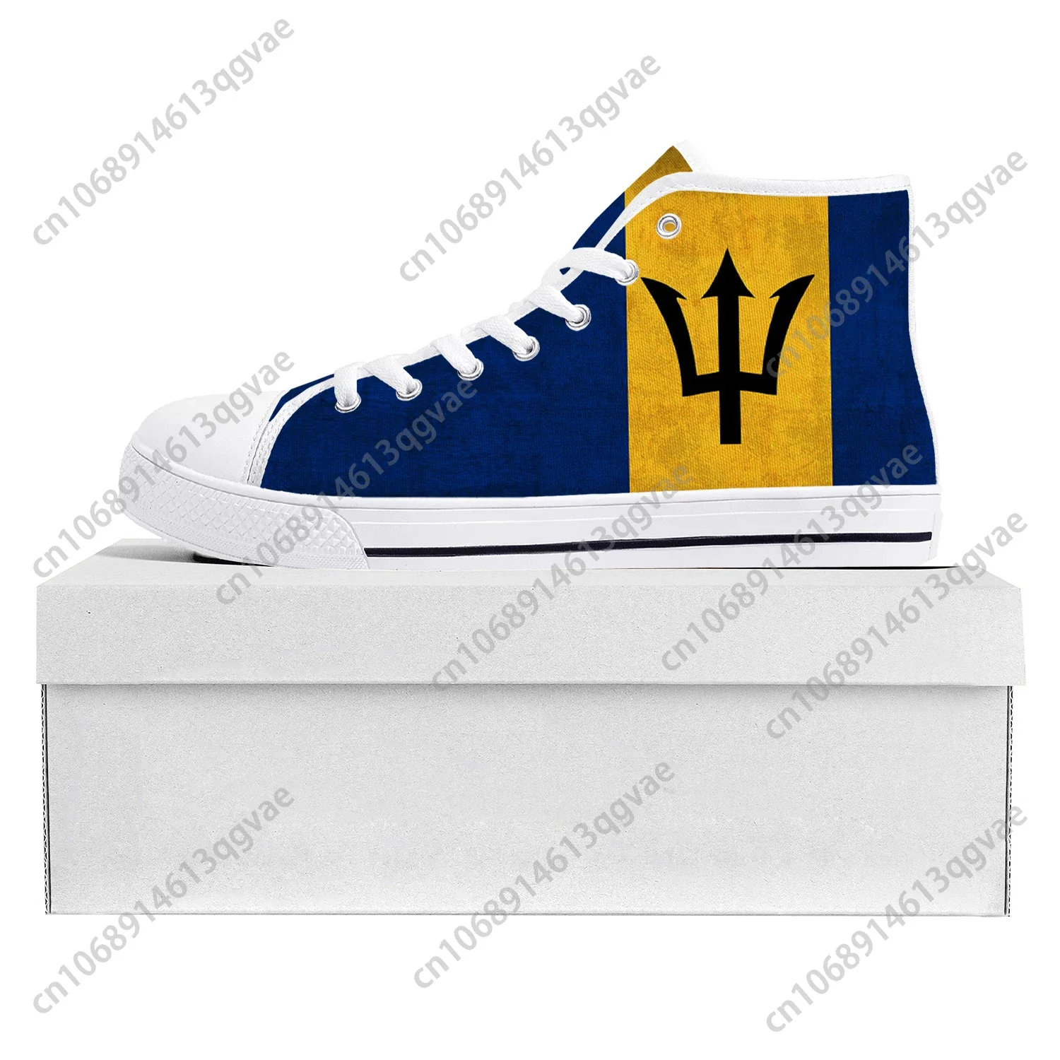 

Barbados Flag High Top High Quality Sneakers Mens Womens Teenager Canvas Sneaker Barbados Casual Couple Shoes Custom Shoe