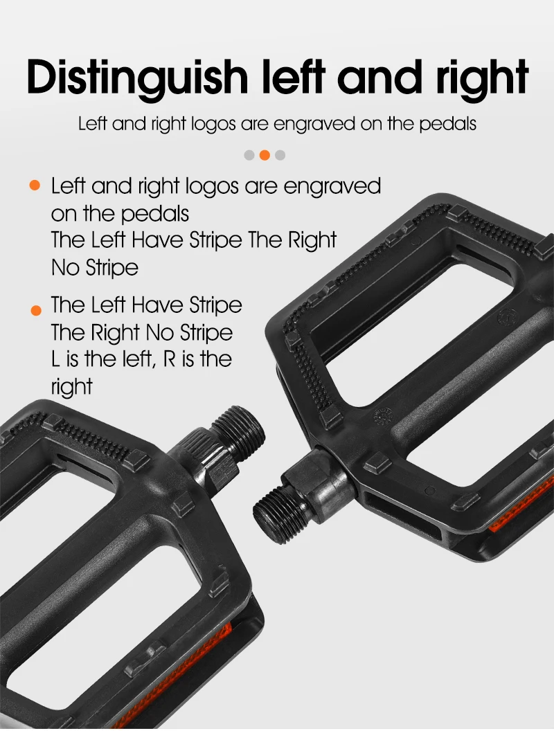 WEST BIKING MTB Fahrradpedale Rutschfeste Plattformpedale für Stadt- und Rennräder Fahrradzubehör Ultraleichte Breite Nylon-Reflektorpads – Detail 6
