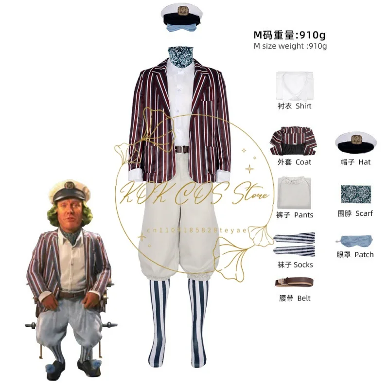 Willy Hat-kostuum Chalamet Wonca Cosplay-pakoutfits Halloween Carnavalskleding met stropdas