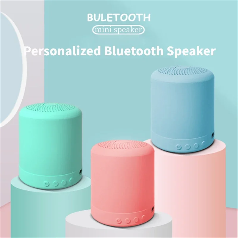 مكبر صوت بلوتوث أسطواني، صوت هاي فاي محمول، تصميم أنيق