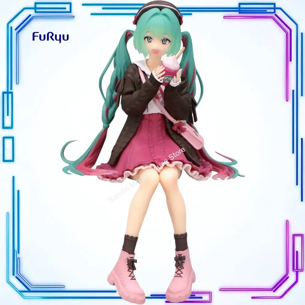 在庫あり-furyu-オリジナル本物の-piapro-キャラクター-vocaloid-初音ミク秋デートピンク-14-センチメートルヌードルストッパーフィギュアモデルおもちゃ