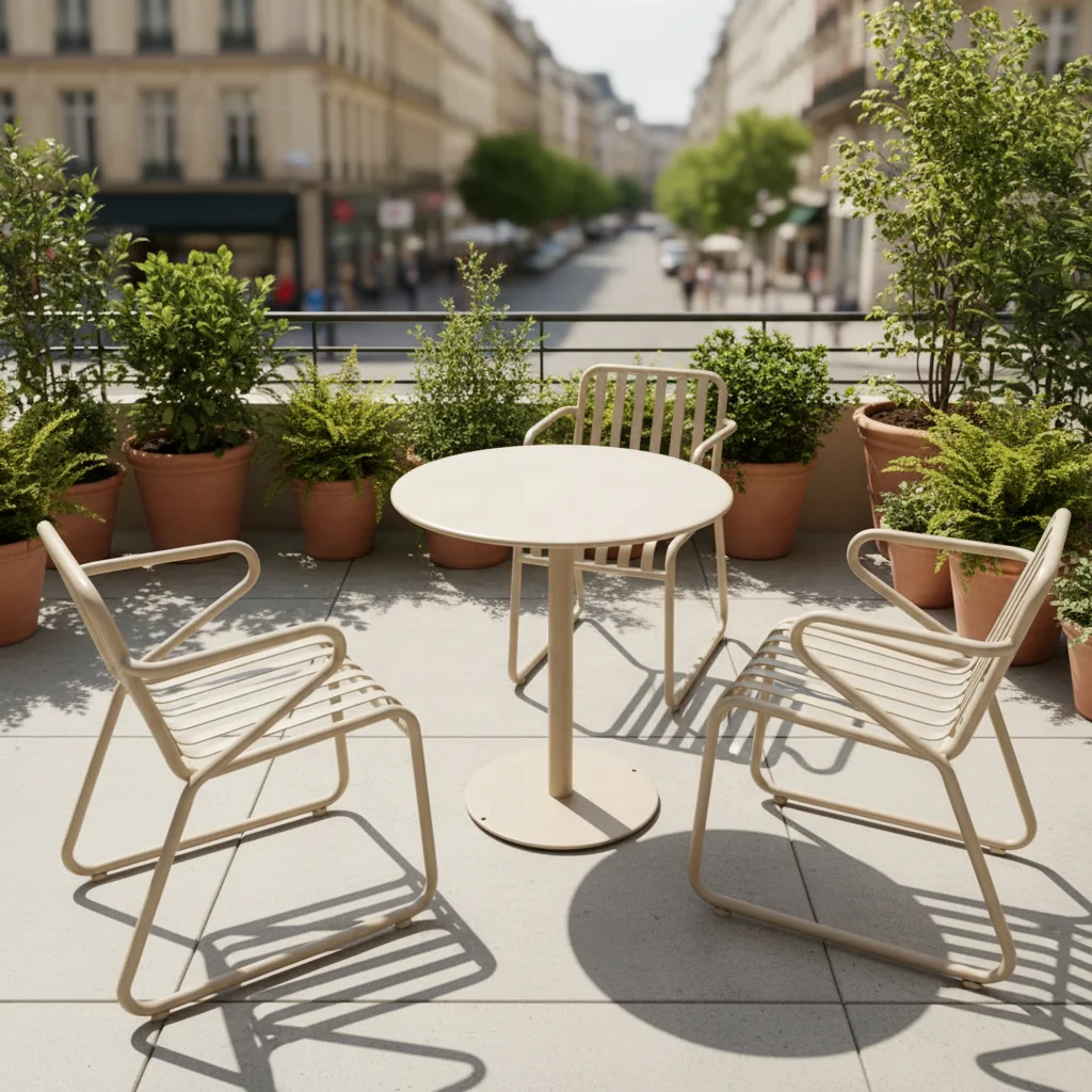 V*-Outdoor Table Chair Set Iron Durable Eco-Friendly Sunscreen Commercial Modern Simple Leisure Courtyard Garden