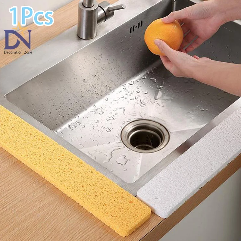 Kitchen Sink Splash Guard Sponge Adjustable Dish Drying Mat Bathroom Sink Water Catcher Absorbent Mat Countertop Protector