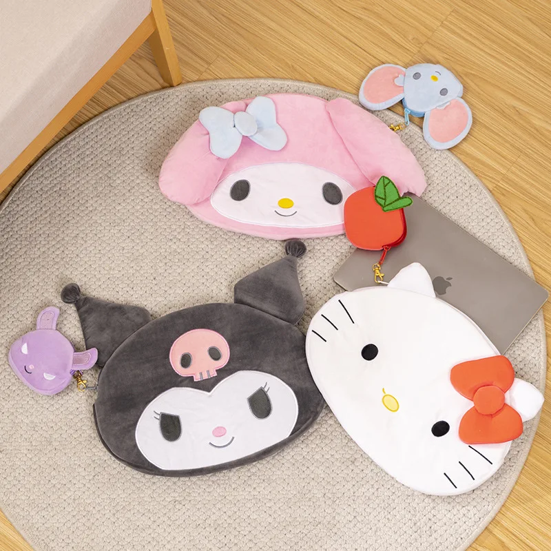 

Miniso Hellokitty Kawaii Anime Ipad Storage Bag My Melody Cute Cartoon Shockproof Tablet Bag New Style Key Storage Bag