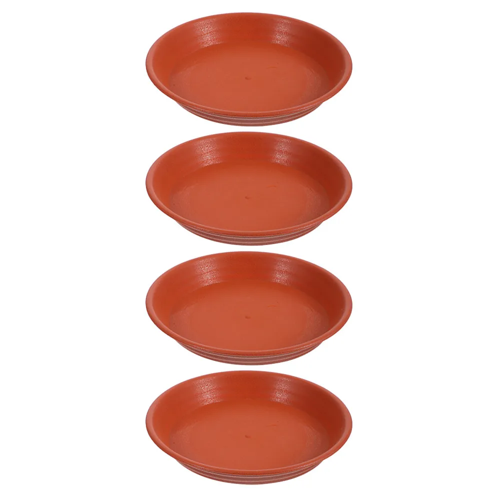 4Pcs Round Plastic Flower Pot Drip Tray Thickened Planter Saucer for Indoor Outdoor Garden Pot Base Water Catcher 19Cm