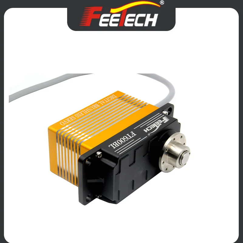 Feite 24V600KG brushless motor all-aluminum shell steel gear 180 degree magnetic coding industrial digital servo steering gear