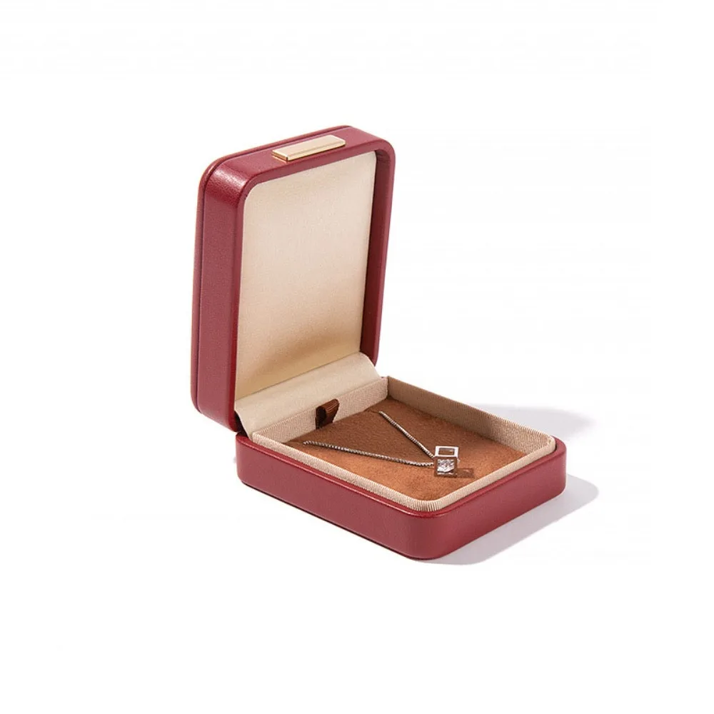 Luxury PU Leather Jewelry Packaging Box Round-cornered Gold Buckle Bracelet Box Premium Leather Ring Storage Box Jewelry Display