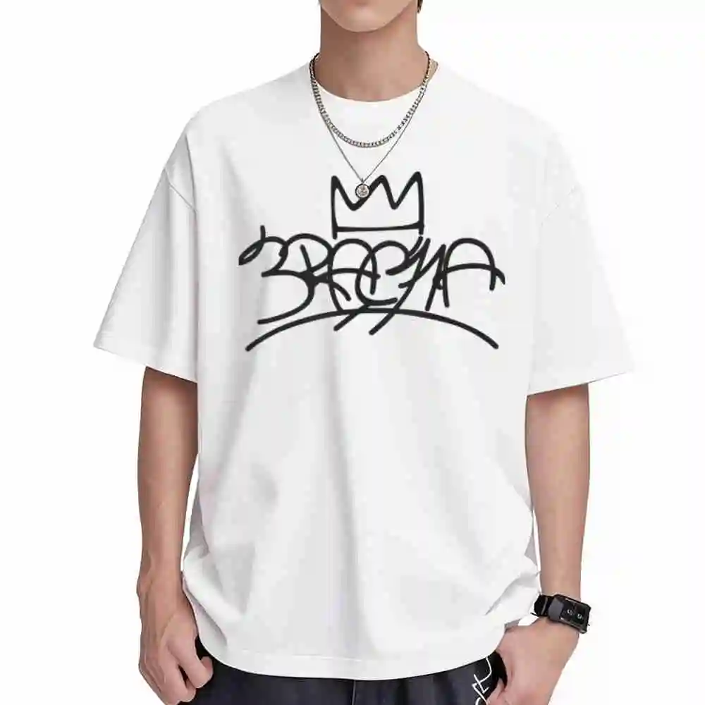 3Racha King Logo K Pop Short Sleeve Tee 100% Cotton T-Shirt