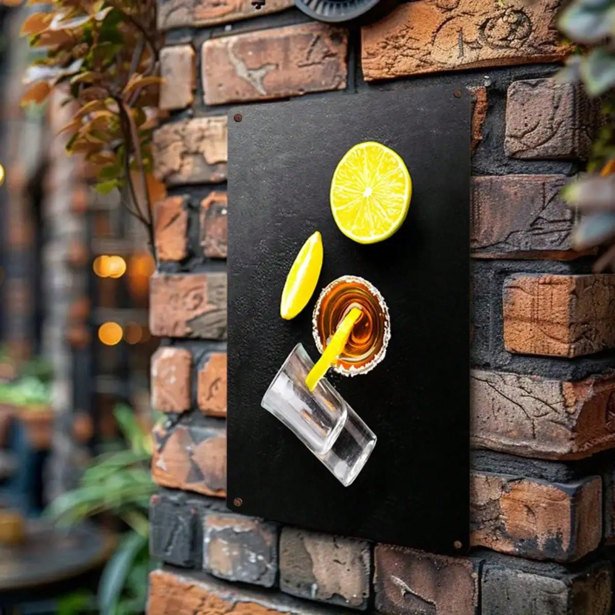 1PC Lemon Honey Drink Tin Sign - Bar/Kitchen Wall Decor, Vibrant Metal Art, 8x12 Inches/20x30 Cm