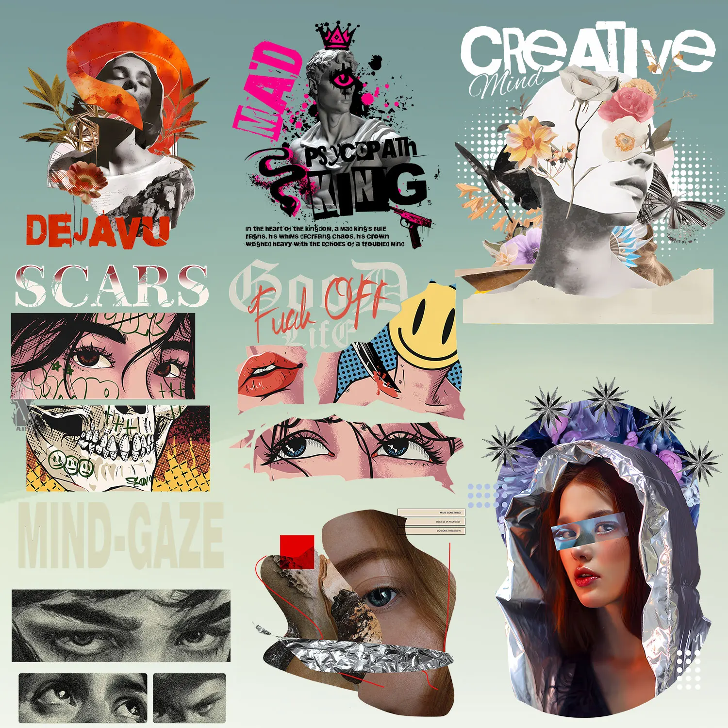 Retro Beauty Sense of Future Technology Cool Iron on Transfers Patches for Clothes Firm and Fadeless  Stickers Diy Craft
