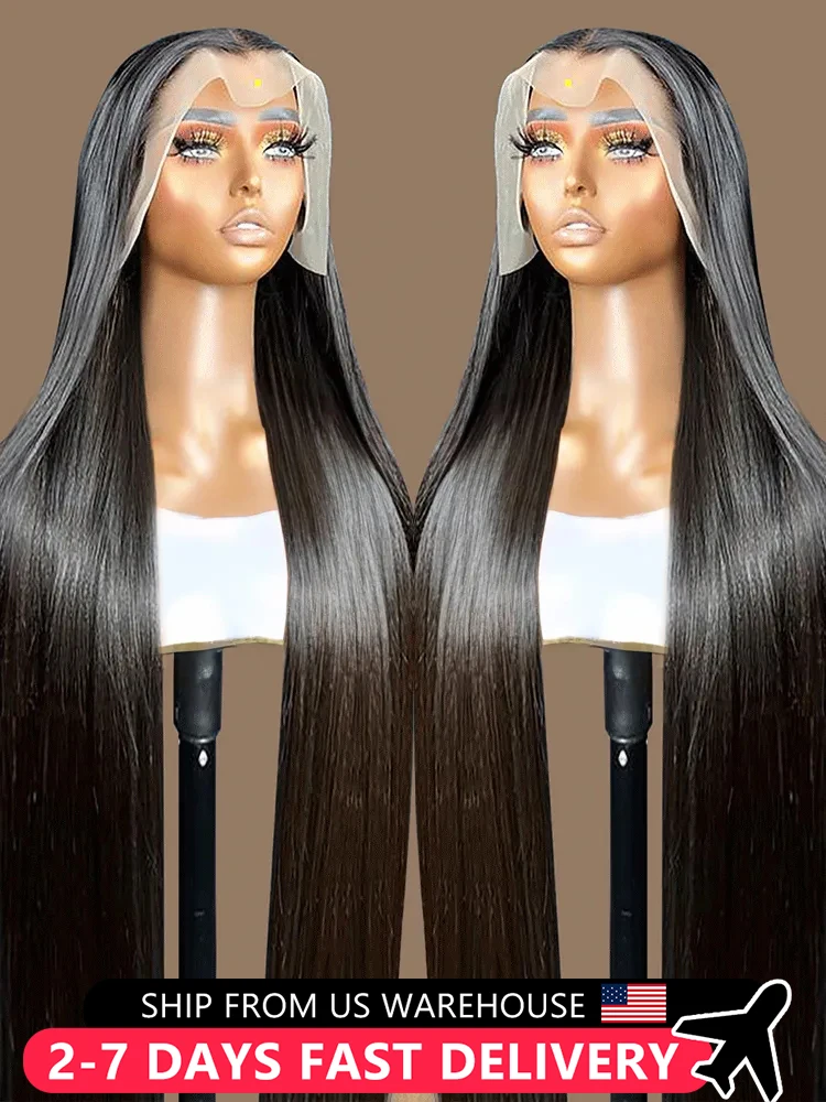 Brazilian 13x4 13x6 HD Lace Front Wigs Pre Plucked Bone Straight Human Hair Glueless Transparent 4X4 Lace Closure Wig For Women