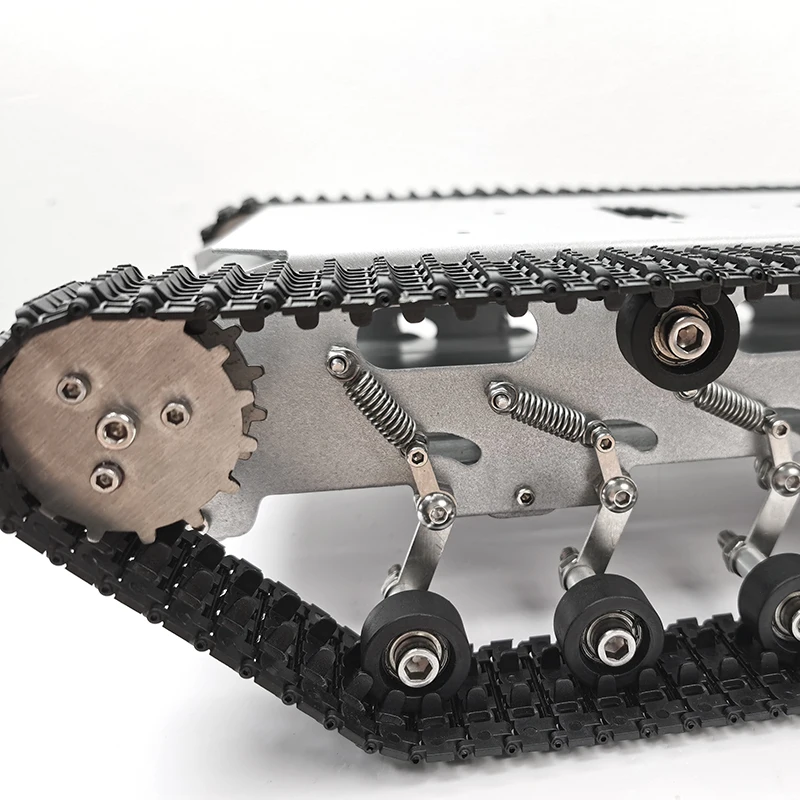 Arduino Remote-controlled Tank-type Tracked Robot Smart Car, Programmable Tracked Chassis Metal DIY Parts.