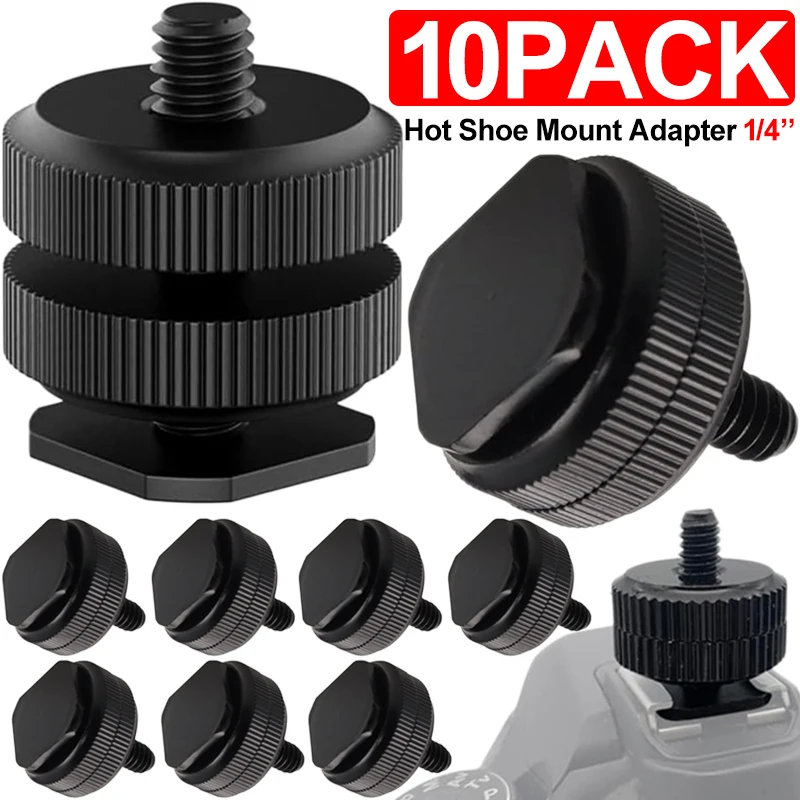 Adaptador de tornillo de zapata caliente a poste macho de 1/4 "-20, adaptador de montaje de zapata caliente de cámara de 1/4 pulgada, tornillo de trípode para flash de cámara DSLR
