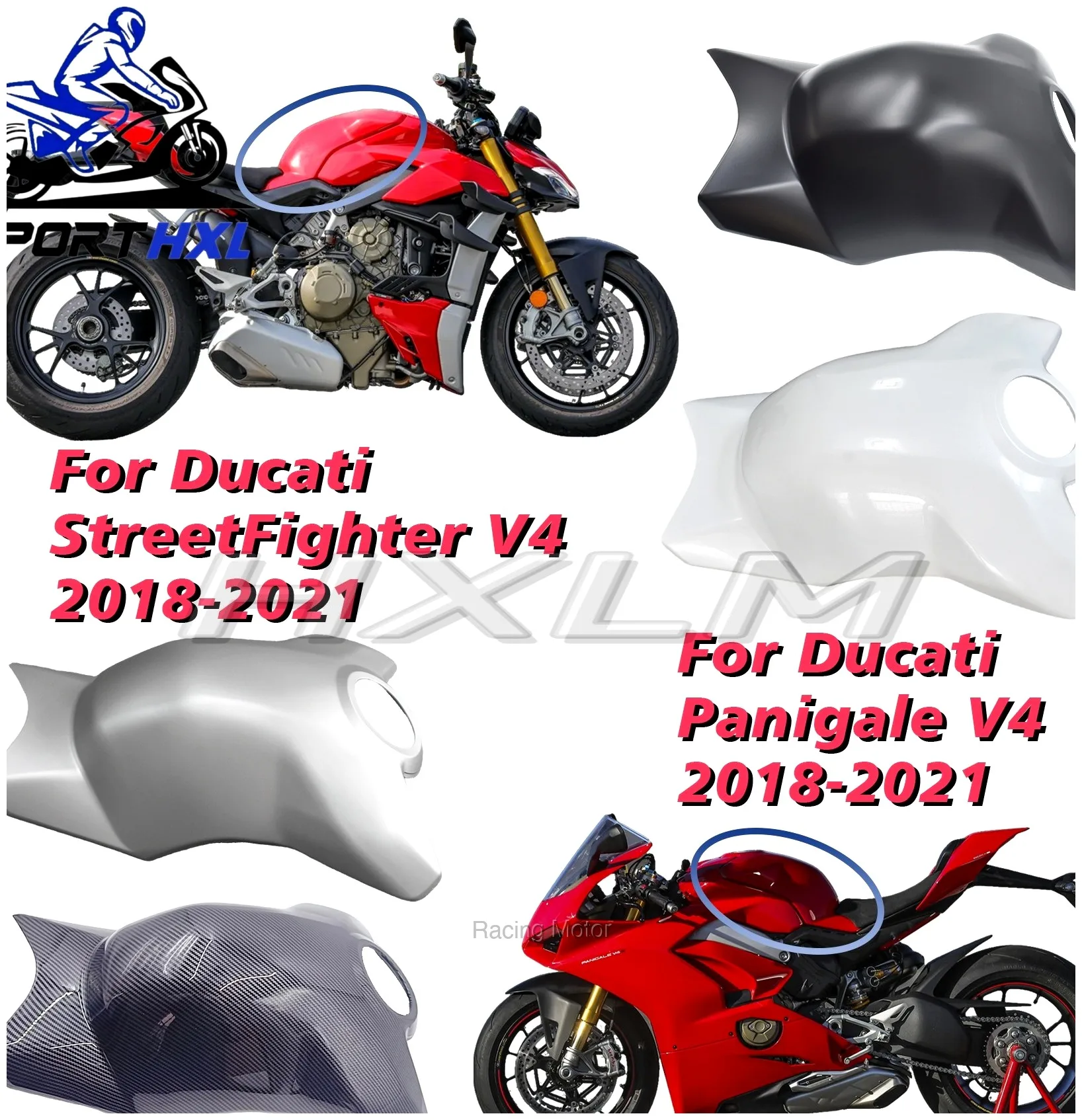 ABS Carbon painted Fuel Motorcycle Gas Tank Battery Cover Guard For Ducati Streetfighter V4 V4S | Racing Motor Store