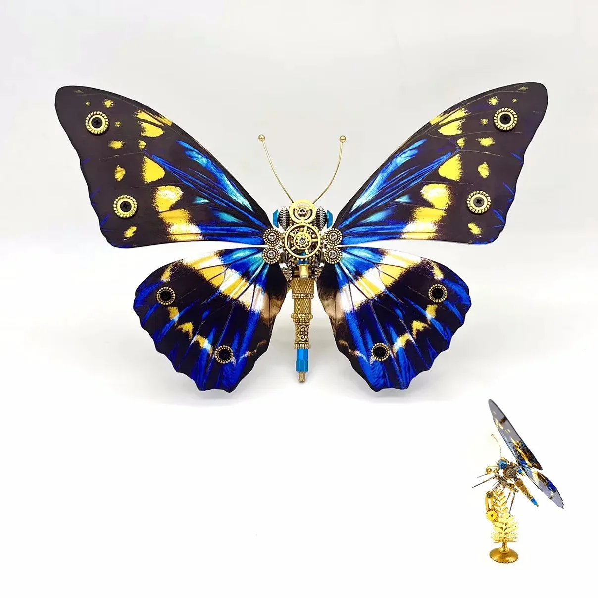 Rompecabezas de Metal 3D de mariposa con Base, Kits de modelos de ensamblaje DIY para adultos y niños, juguete mecánico Punk artesanal
