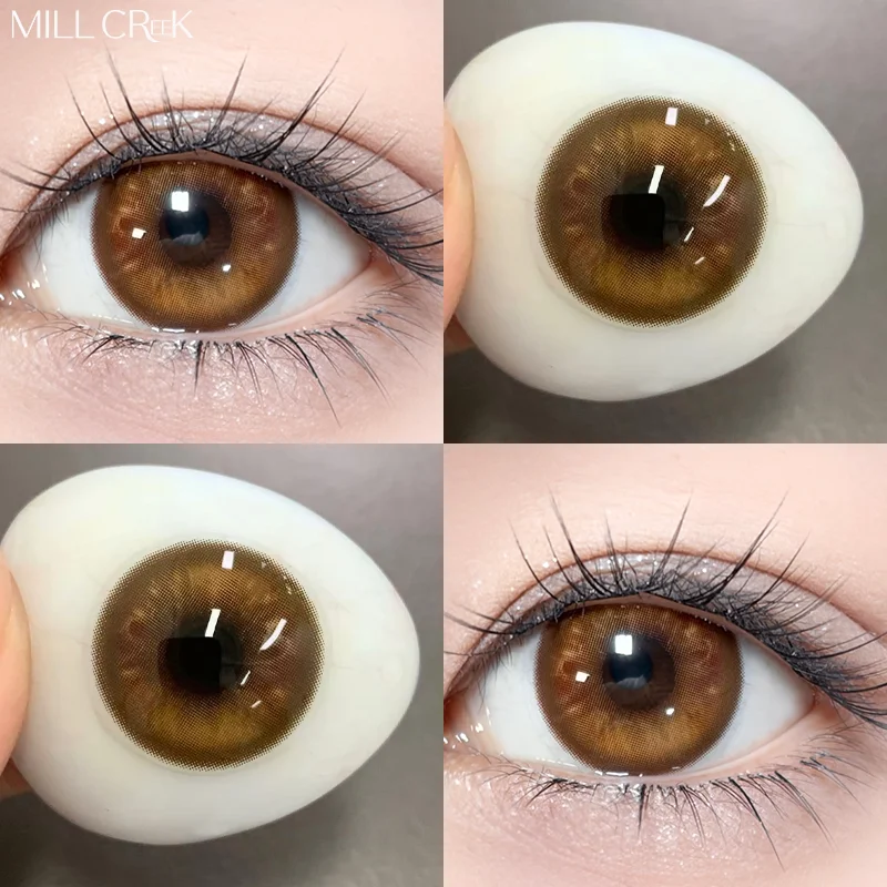 MILL CREEK 1 Paar Neue Farbige Kontaktlinsen Make-up Schönheit Pupillen-Make-up Braune Kontaktlinsen Natürliche Graue Kontaktlinsen Bestseller Linsen