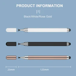 1/2개 2in1 유니버설 스타일러스 펜 태블릿 모바일 안드로이드 iOS 폰 아이패드 액세서리 드로잉 태블릿 정전식 터치 펜