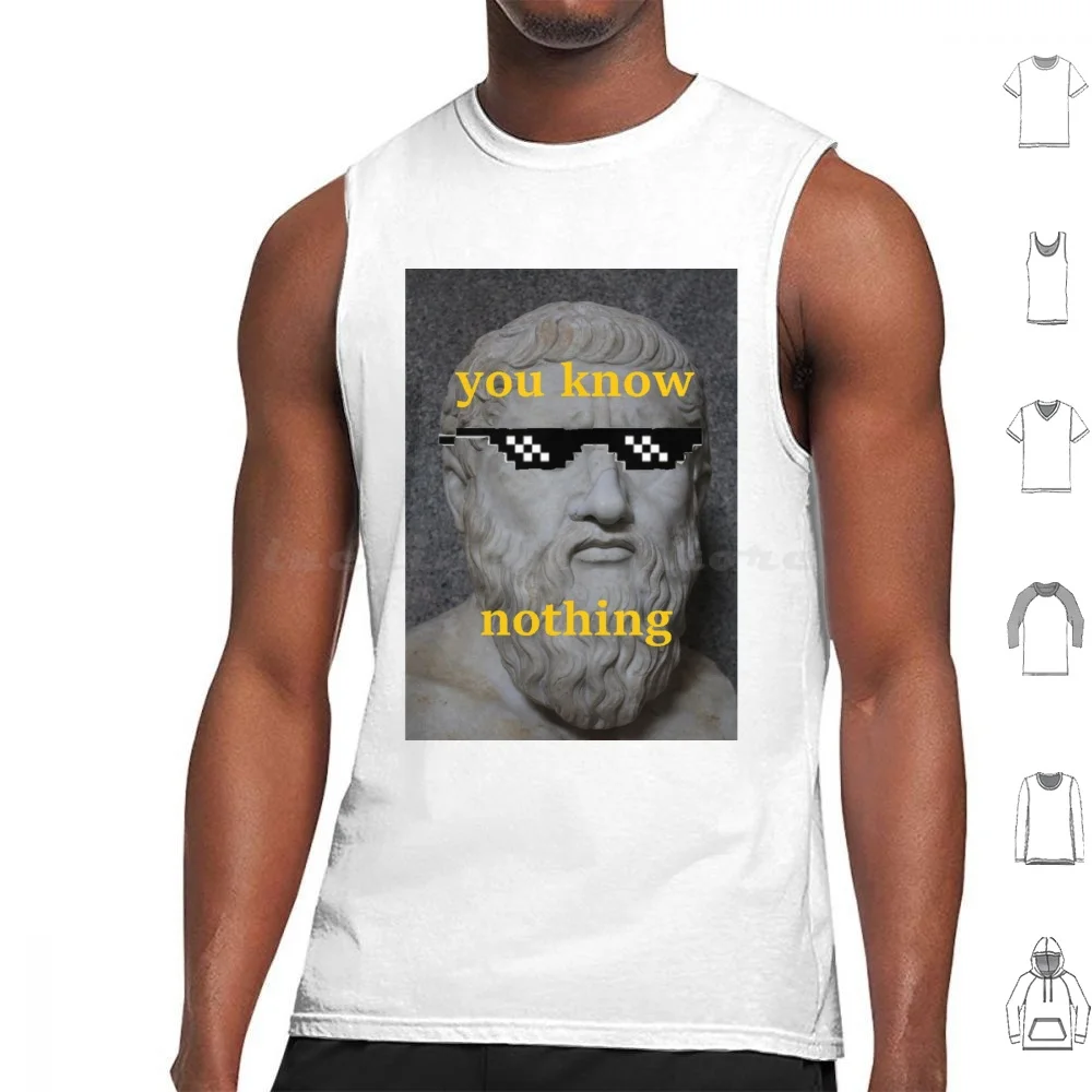 Plato Tank Tops Vest Sleeveless Plato Dank Athens Philosopher Greek Think Know Mlg Classical