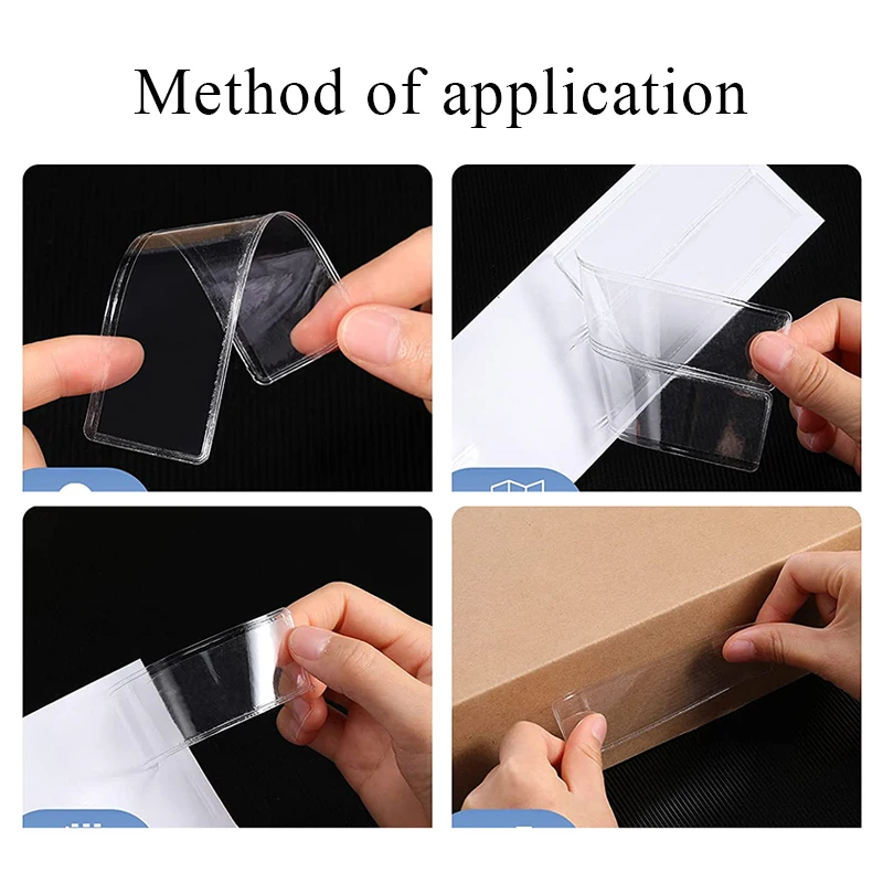 Adhesive Label Bag Warehouse Storage Classification Identification Cards Holder Label Holder Adhesive Shelf Tag Pocket Classify