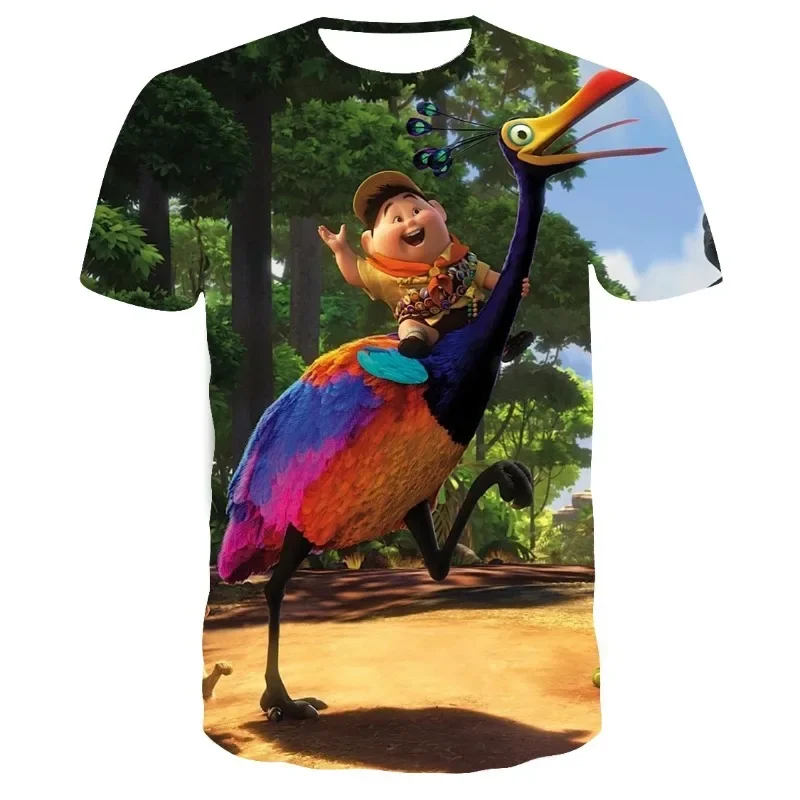 2024 Disney Classic Movie Up T-Shirts Clothes Kids 3D Fashion Short Sleeve Tee Boys Girls Summer Street Casual Tops Tee-Shirt