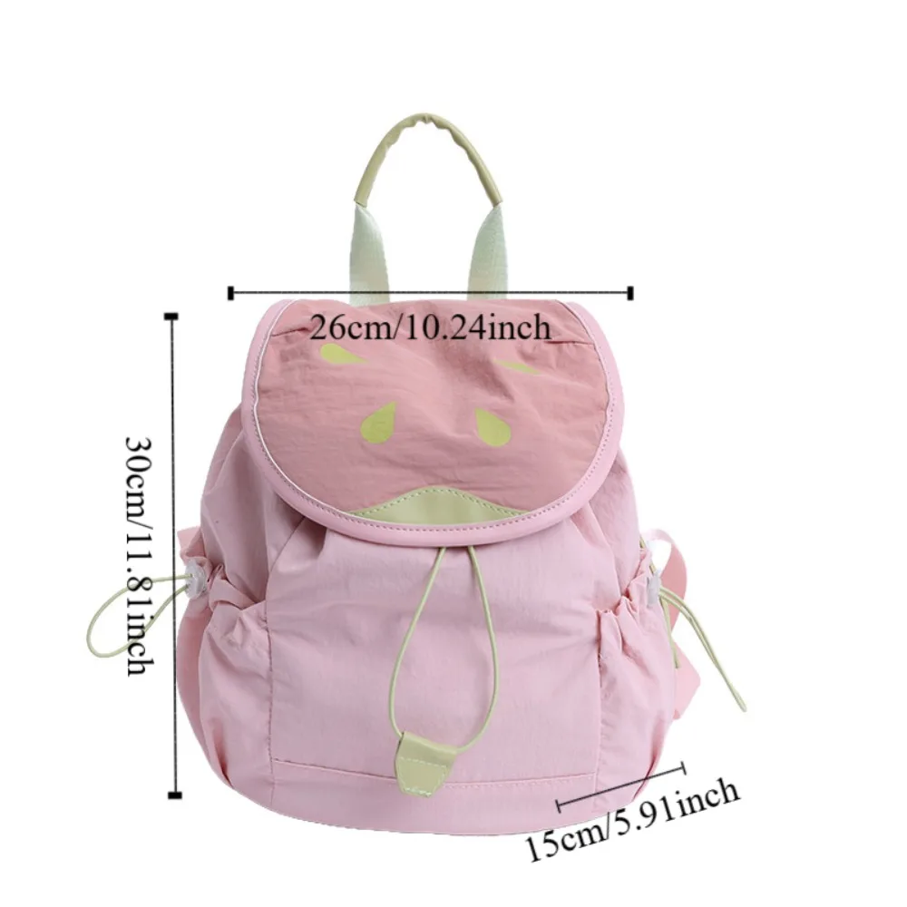 Dopamine Color Outdoor Drawstring Backpack Waterproof Travel Fruit Nylon Backpack Book Bag Large Capacity Hiking Shoulder Bag