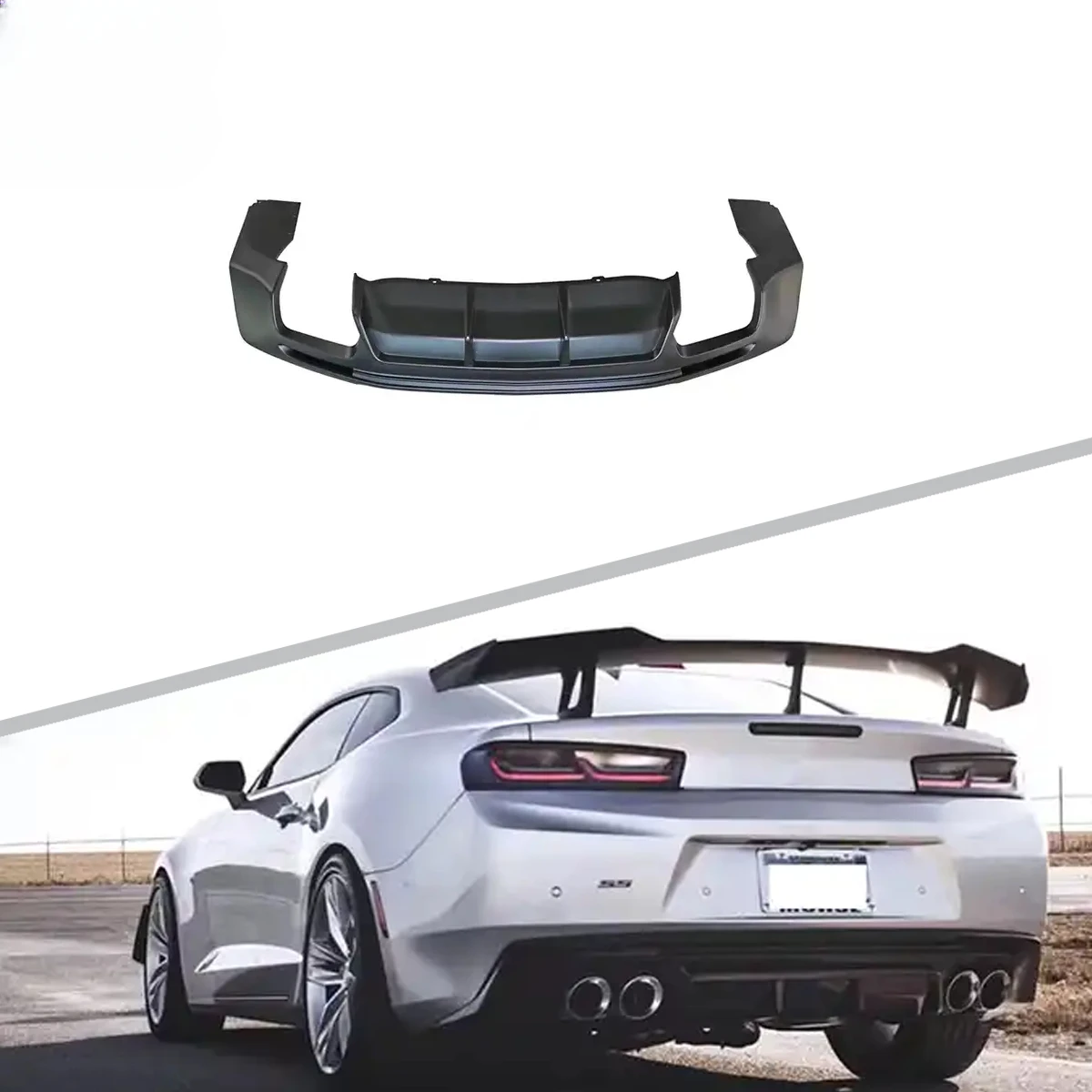 

ZL1 RS Style Dual Outlet Rear Diffuser Car Bumper Body Parts For Chevrolet Camaro 2016-2022