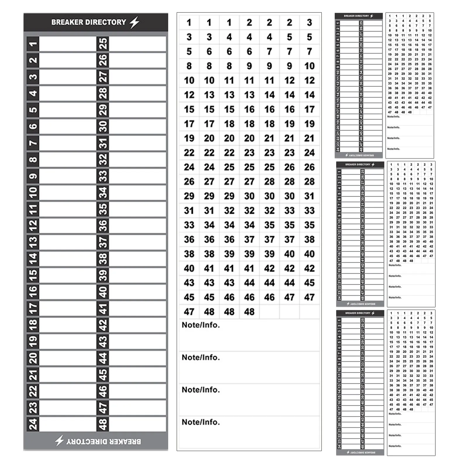 

2 Sets Waterproof Electrical Panel Labels Self-Adhesive Breaker Box Number Stickers Circuit Box Identification
