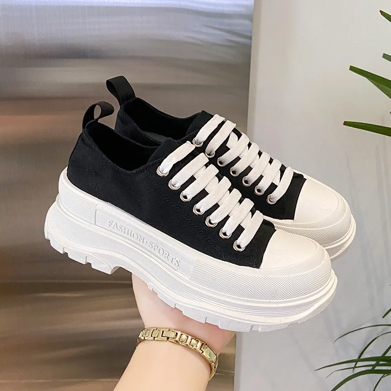 New Arrival Trend Women Canvas Shoes Summer Men Breathable Platform Sneakers Solid color Fashion Casual Shoe Zapatillas De Mujer