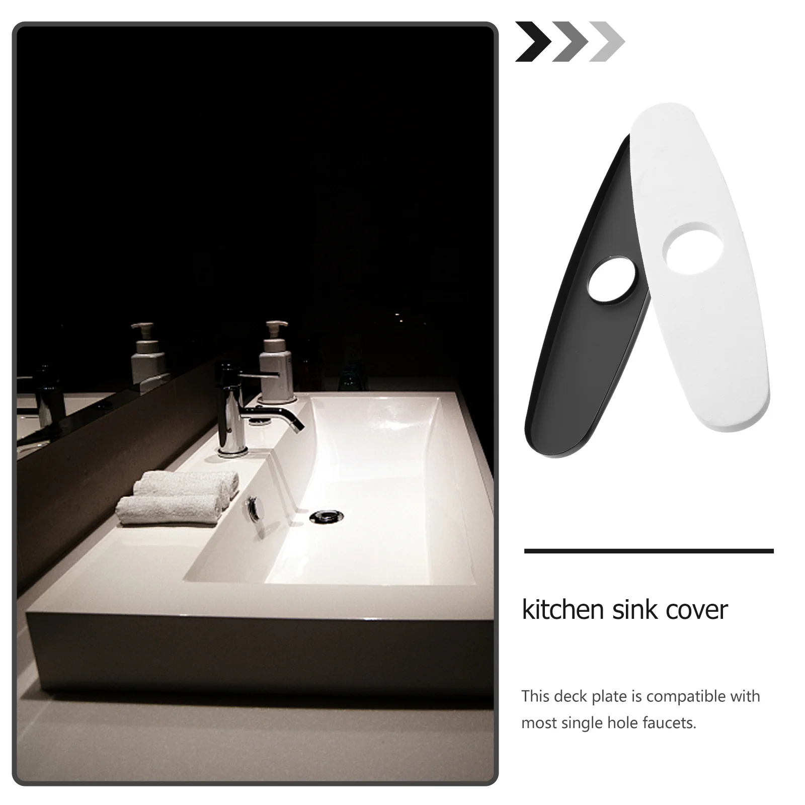 10 Inch Faucet Deck Plate Stainless Steel Black Brushed Sink Hole Cover Single Hole Faucet Escutcheon Plate Sink Accessories